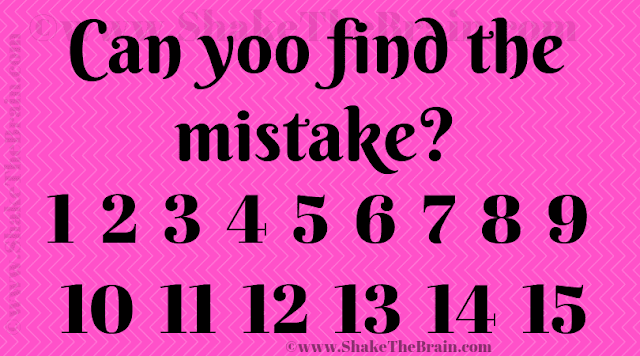Can yoo find the mistake? 1 2 3 4 5 6 7 8 9 10 11 12 13 14 15