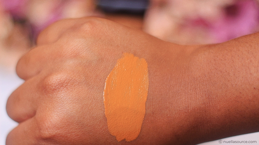 NYX stay matte but not flat liquid foundation 18.3 Deep golden swatch on woc black skin