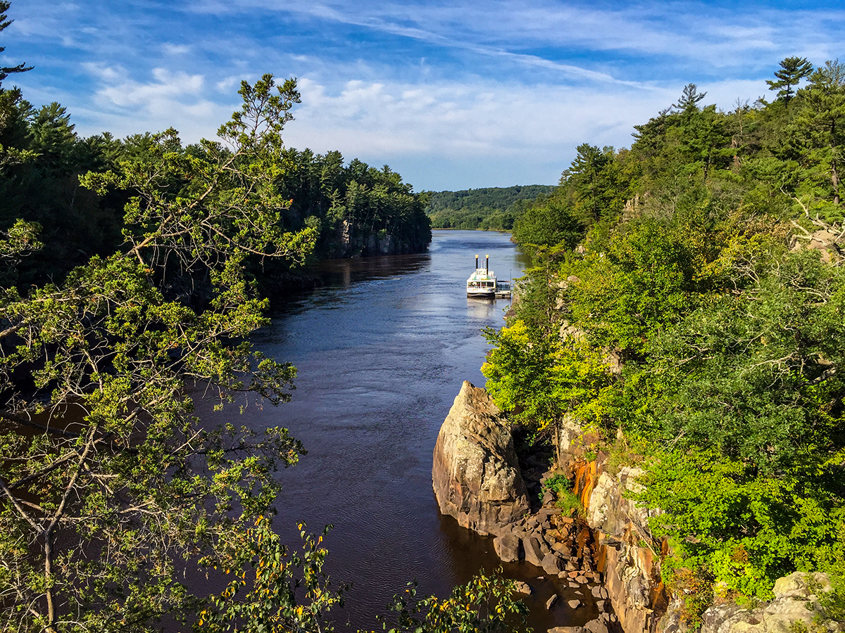 View of the St. Croix River from the Glacial Potholes Trail at Interstate State Park
