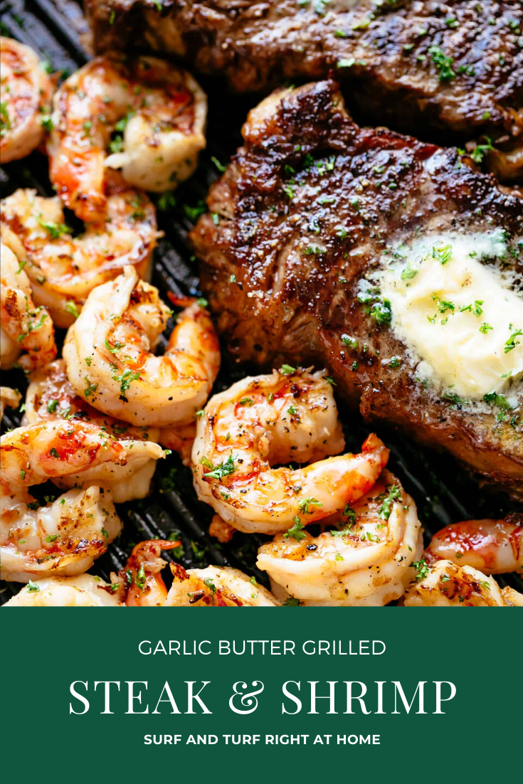 Garlic Butter Grilled Steak & Shrimp - Lydia's Food Recipes