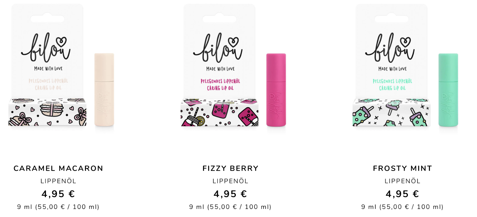 Bilou Lippenol Caramel Macaron Fizzy Berry Frosty Mint Bilou Neuheiten Im Test Verlosung Just Ella Maria