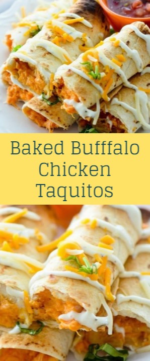 Baked Bufffalo Chicken Taquitos | Yessi Yummy Foods
