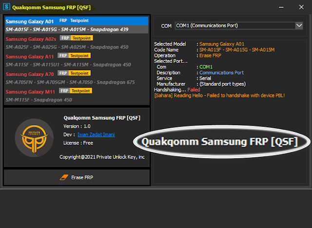 (QSF)Qualcomm Samsung FRP Tool V1.0
