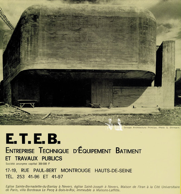 Nevers - Eglise Sainte-Bernadette du Banlay  Architectes: Claude Parent, Paul Virilio (Architecture Principe)  Construction: 1963 - 1966 