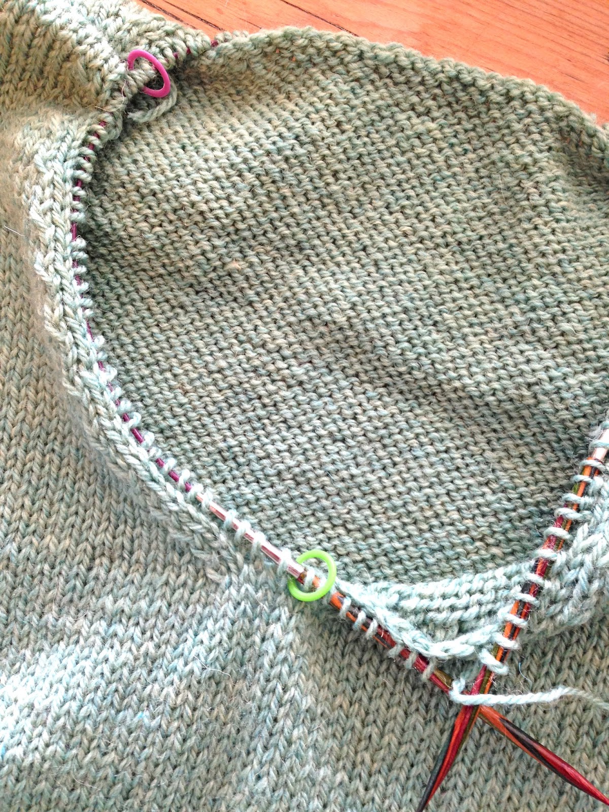 v neck shaping knitting