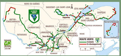 Route Verte Map Quebec.