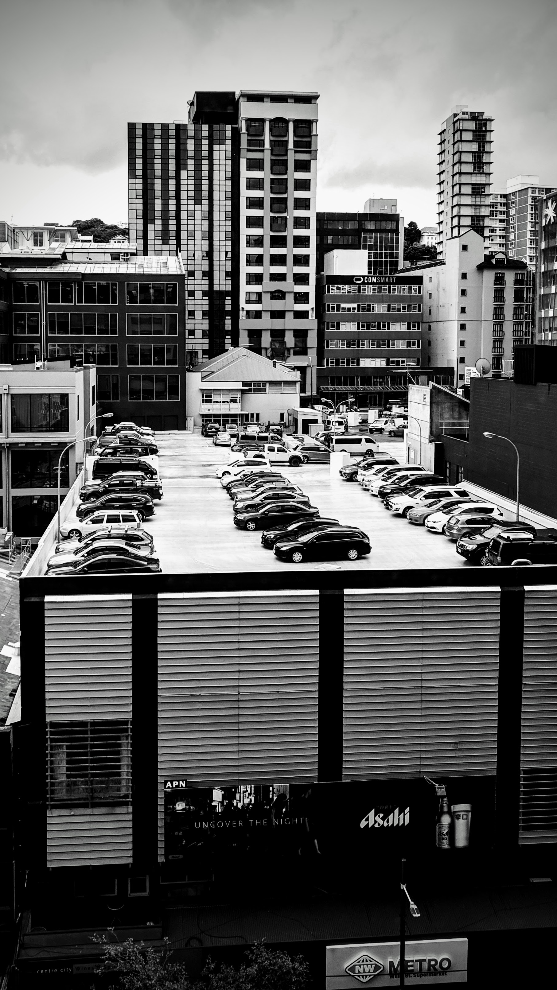 Car park on building roof