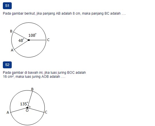 Contoh Soal Hubungan Antara Sudut Pusat Panjang Busur Dan Luas Juring