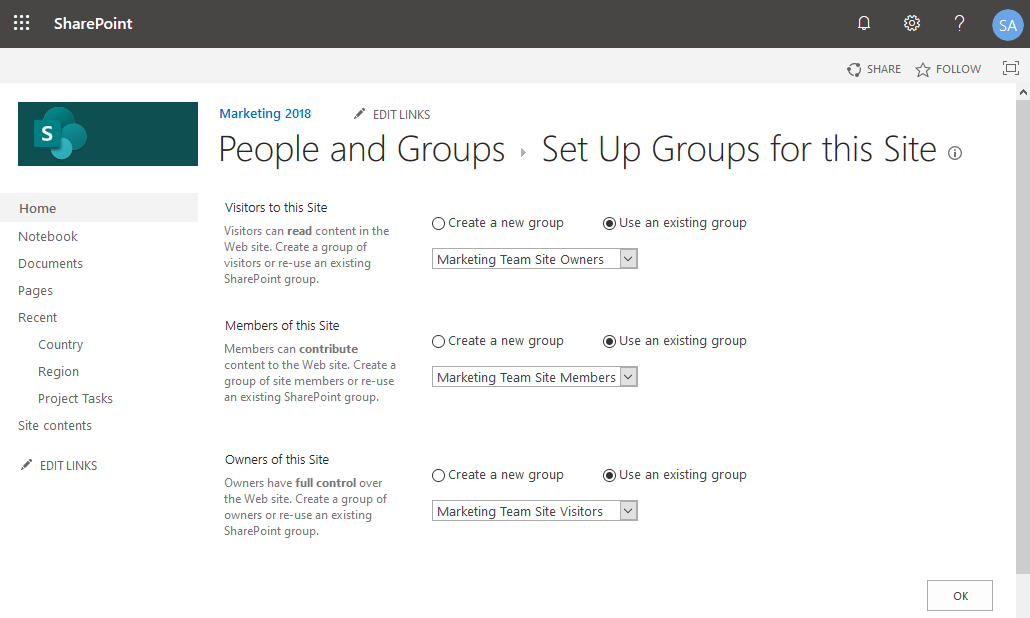 SharePoint Online How to Stop Inheriting Permission and Setup Unique