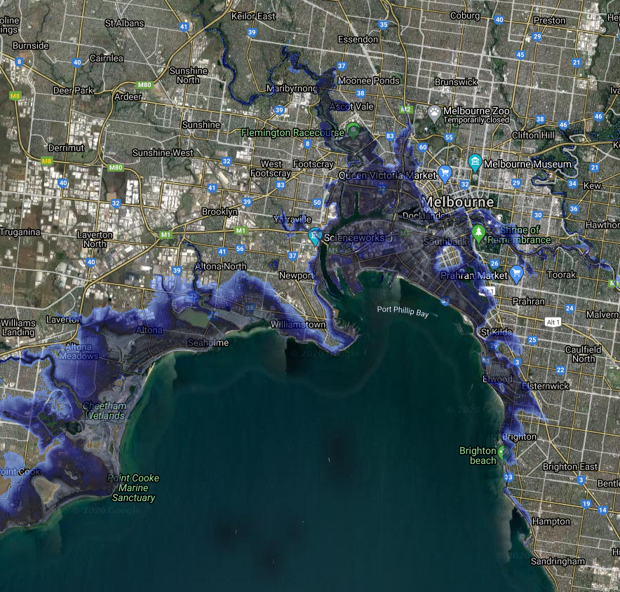 We Want Climate Action Now Melbourne predicted flooding with a