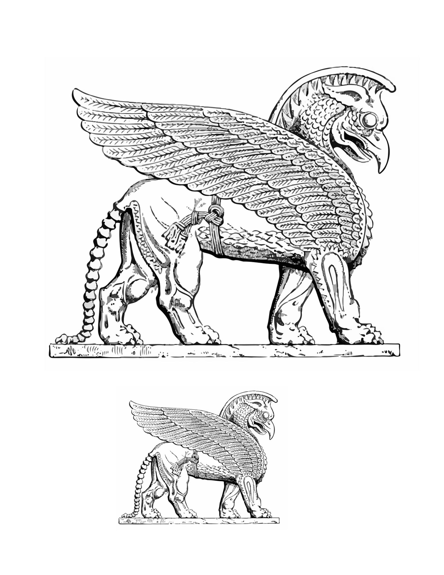 Free Printable Coloring Pages (Lion eagle)