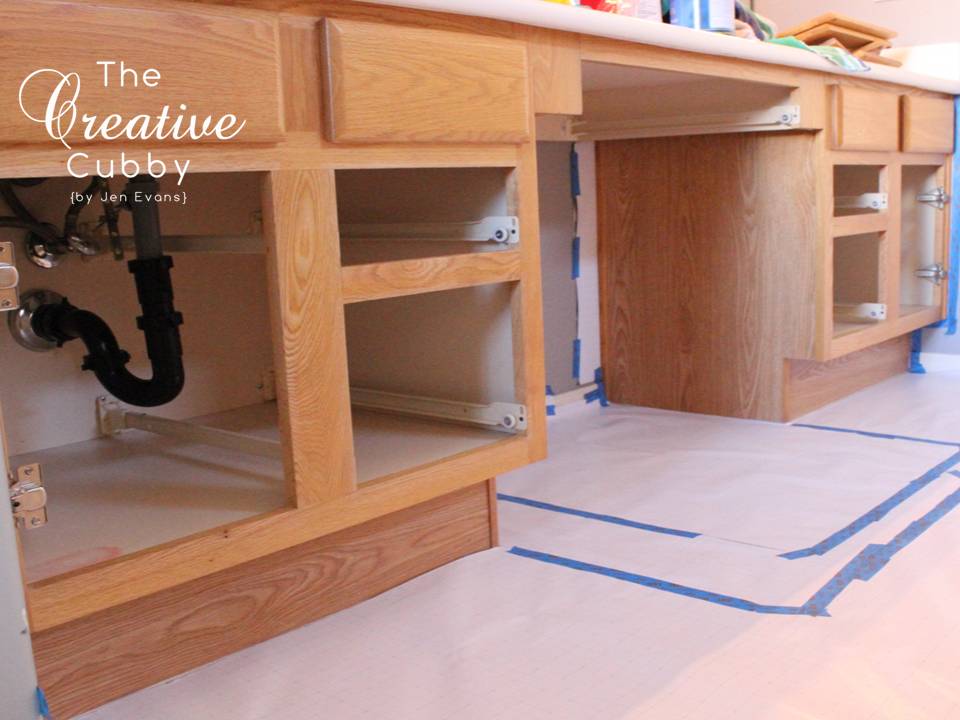 the creative cubby: diy gel stain cabinet makeover