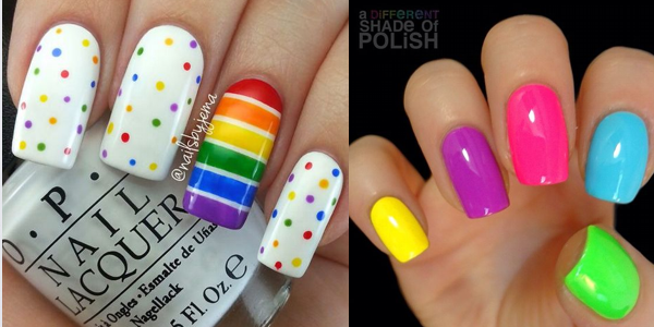 Awesome rainbow nails!