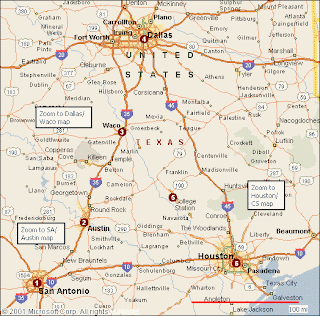 Houston Locations in TX Map