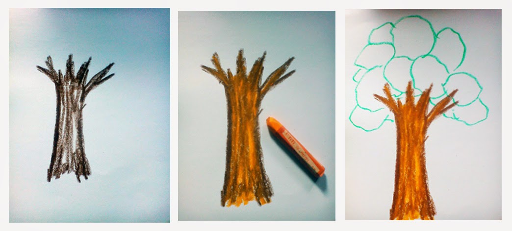 dinsnusantara: Membuat pohon dengan crayon menggunakan