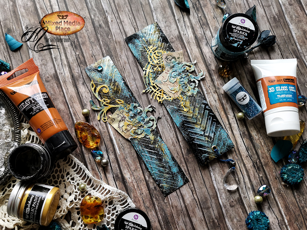 Mixed Media Place Mixed media bookmarks by Maria Lillepruun