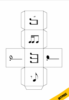 Dado jogo - atividades de ritmo musical Dado jogo - atividades de ritmo musical