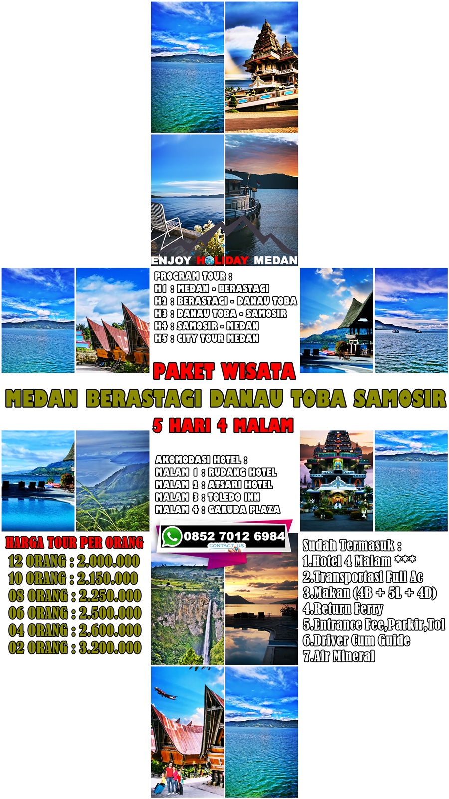 5D4N Medan Lake Toba Tour Package