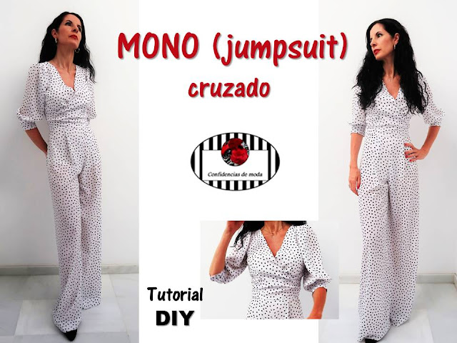 JUMPSUIT CRUZADO| MONO O ENTERIZO DE LUNARES. Tutorial DIY. Patrón y  trucos  de costura