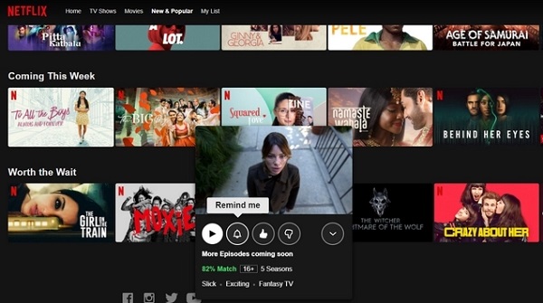 how to set reminder for upcoming movies in netflix