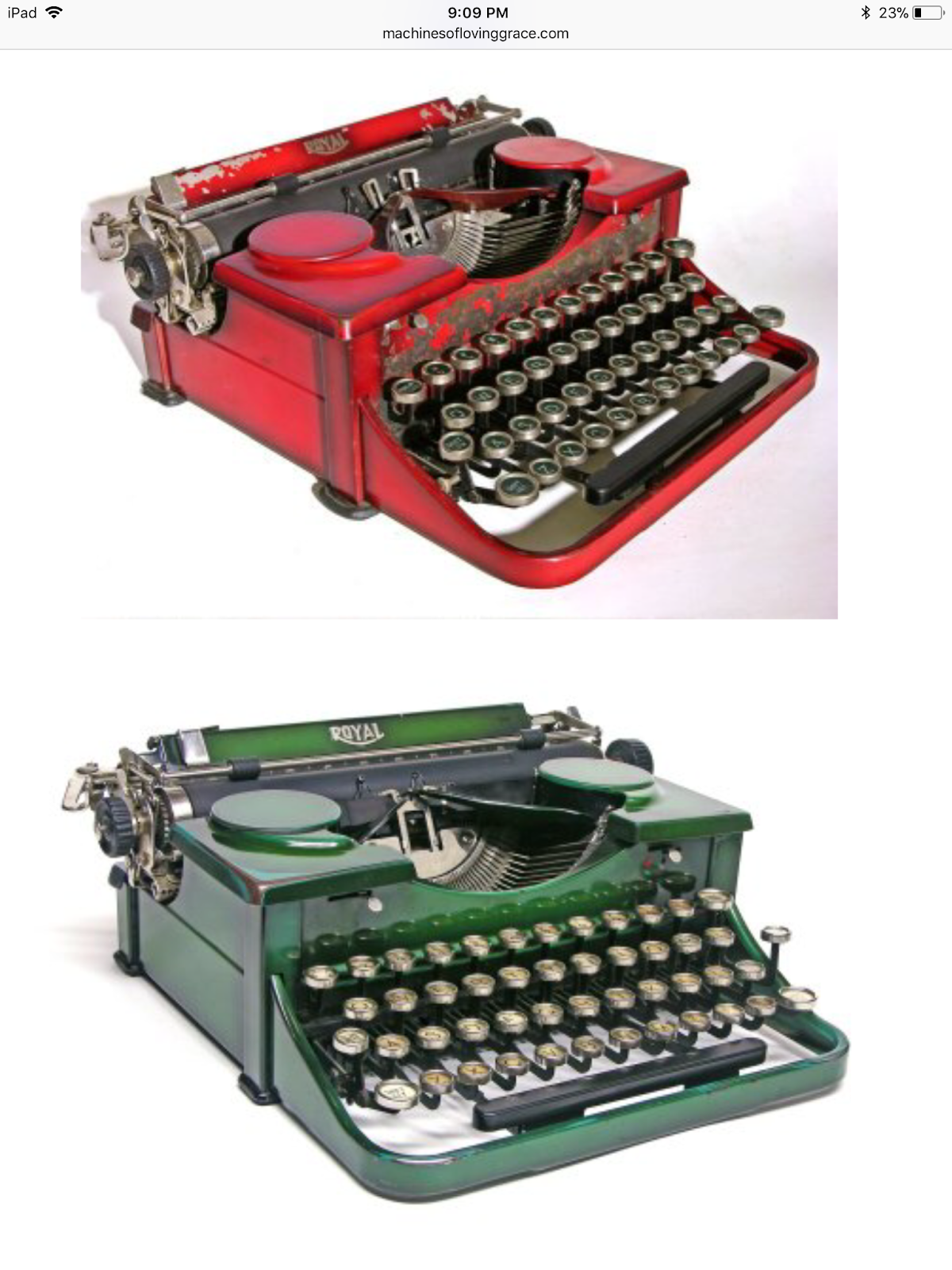 Antique Royal Standard Typewriter with Glass Panels c.1931
