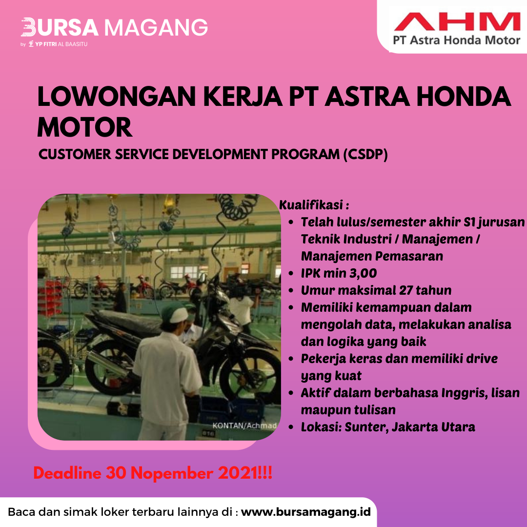LOKER PT Astra Honda Motor