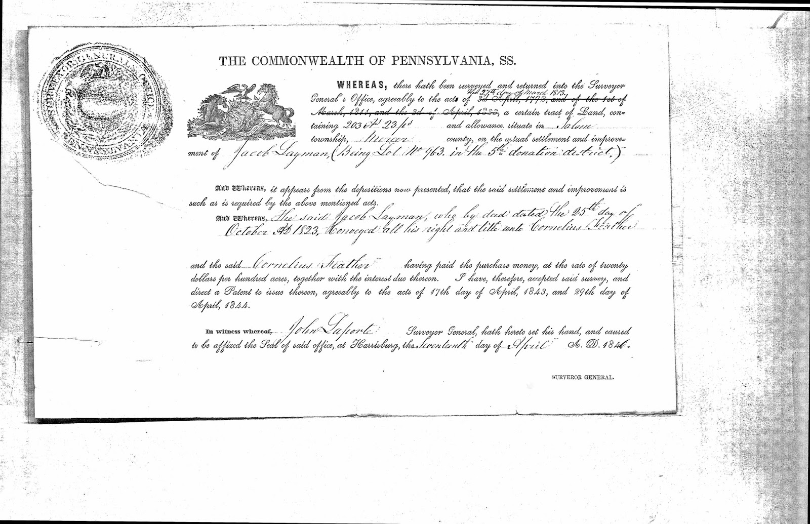 GeneaMusings Treasure Chest Thursday Post 180 Pennsylvania Land