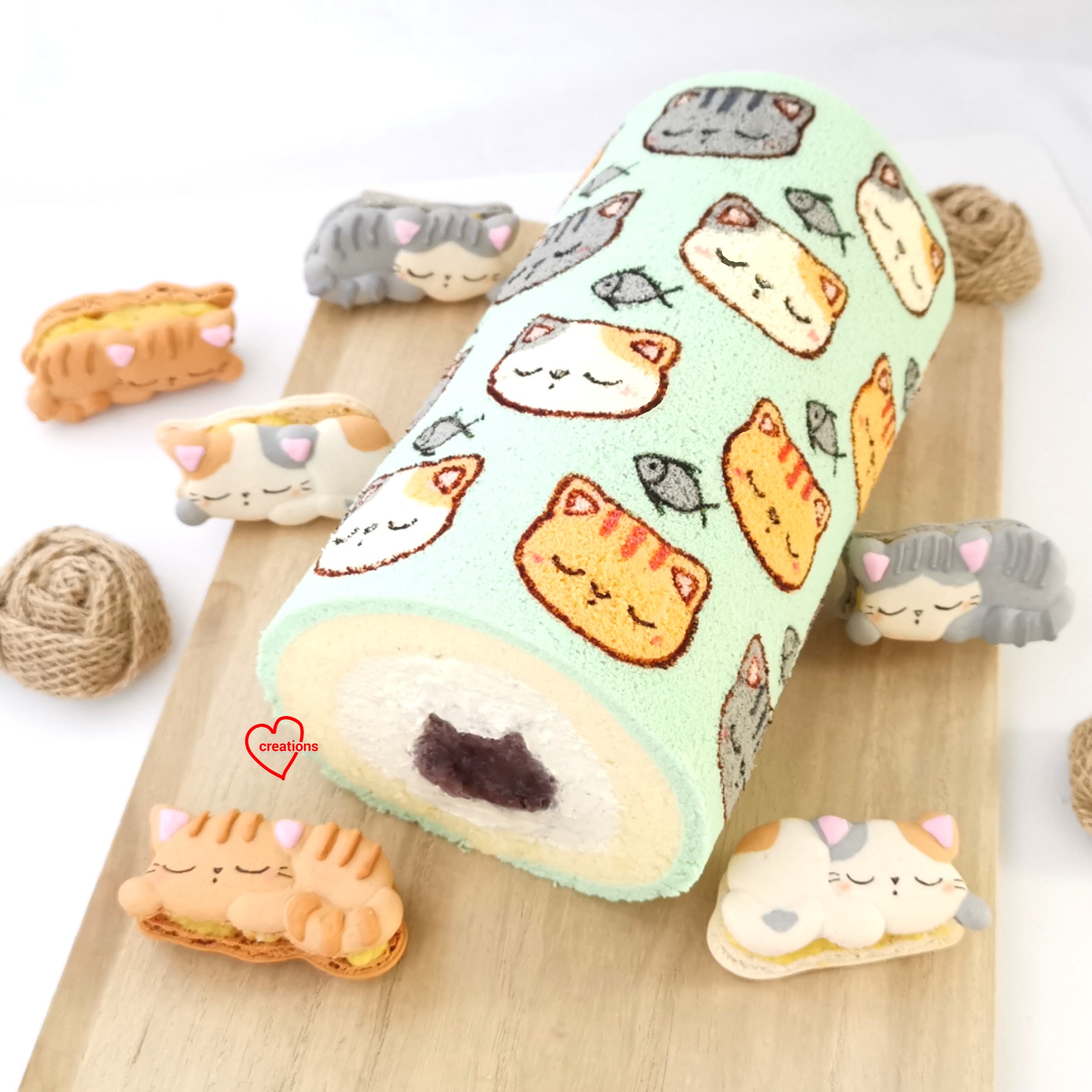 Loving Creations for You Sleepy Cat Deco Swiss Roll