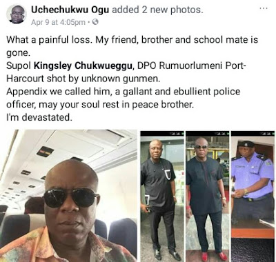 Photos: DPO in Rivers State hacked with cutlass and shot dead by unknown gunmen in police uniform