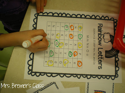 Rainbow Writing Letters Kindergarten literacy center