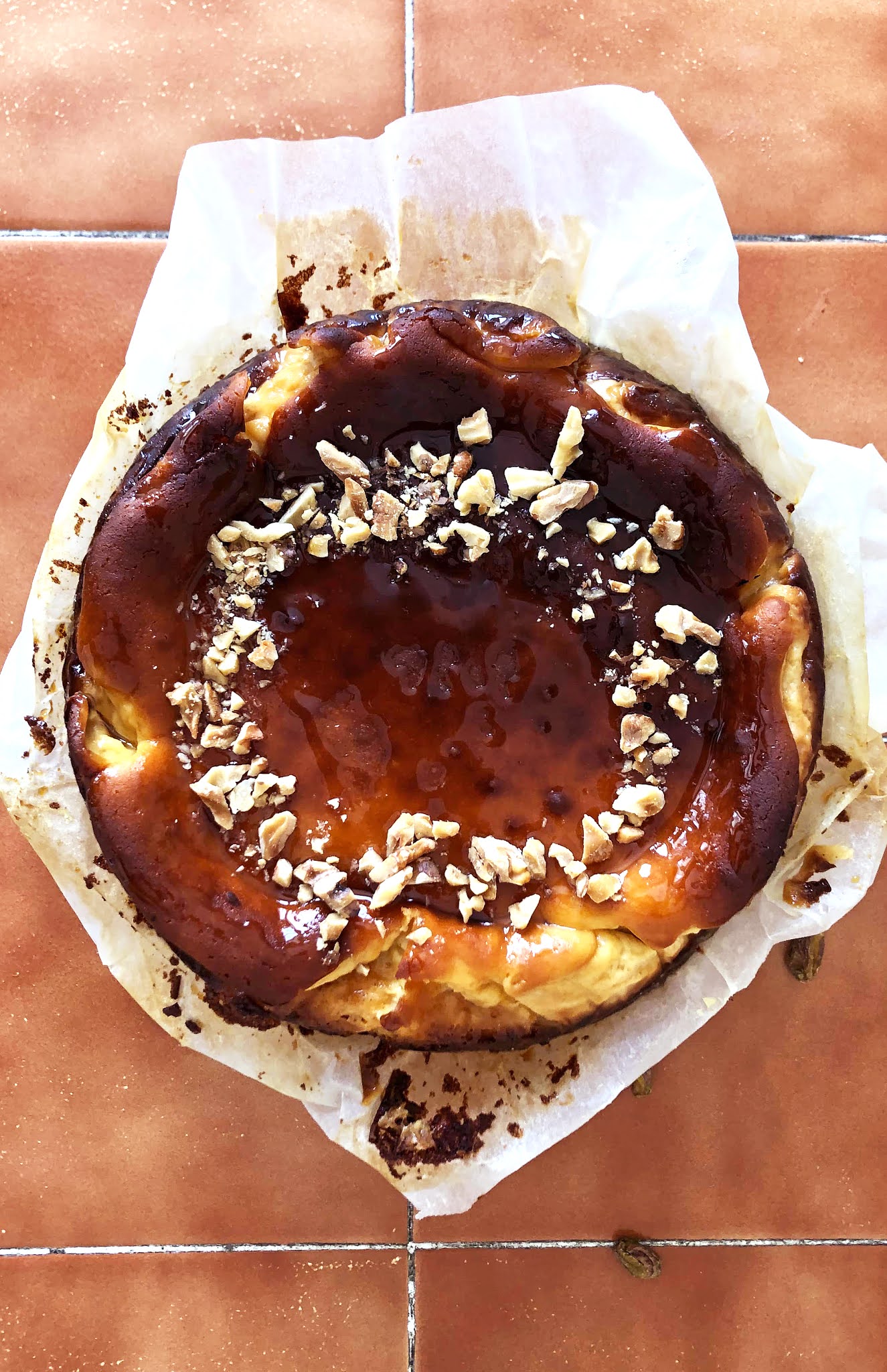 Honey Ricotta Basque Cheesecake