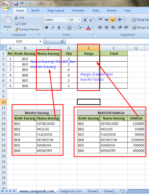 Cara Menggunakan Vlookup Dan Hlookup Di Microsoft Excel Blog Mas Guruh Caraguruh Com Sharing Knowledge