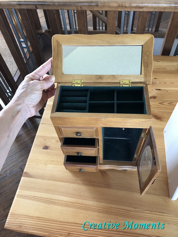 Grey & Faux Mercury Glass Jewelry Box