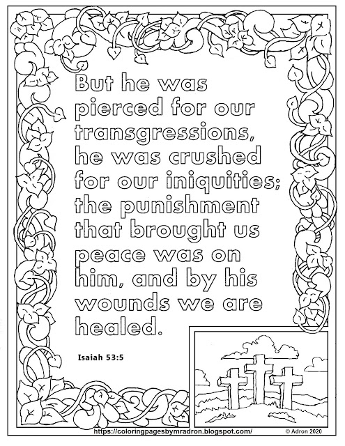 Coloring Pages for Kids by Mr. Adron: Free Isaiah 53:5 Print And Color