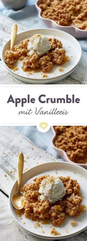Apple Crumble mit Vanilleeis - Fish Food