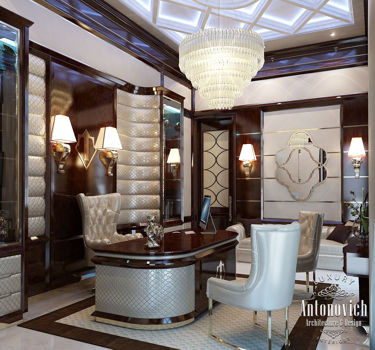 LUXURY ANTONOVICH DESIGN UAE: Office Interior from Luxury LUXURY ANTONOVICH DESIGN UAE: Office Interior from Luxury