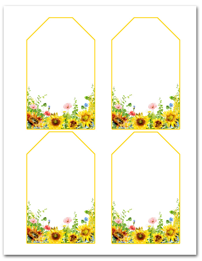 Printable Sunflower Name Tags Sunflower And Queen Bee Card 25x 35 Printable Sunflower Name Tags Sunflower And Queen Bee Card 25x 35
