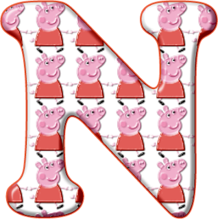 Alfabeto de Peppa Pig en Rojo