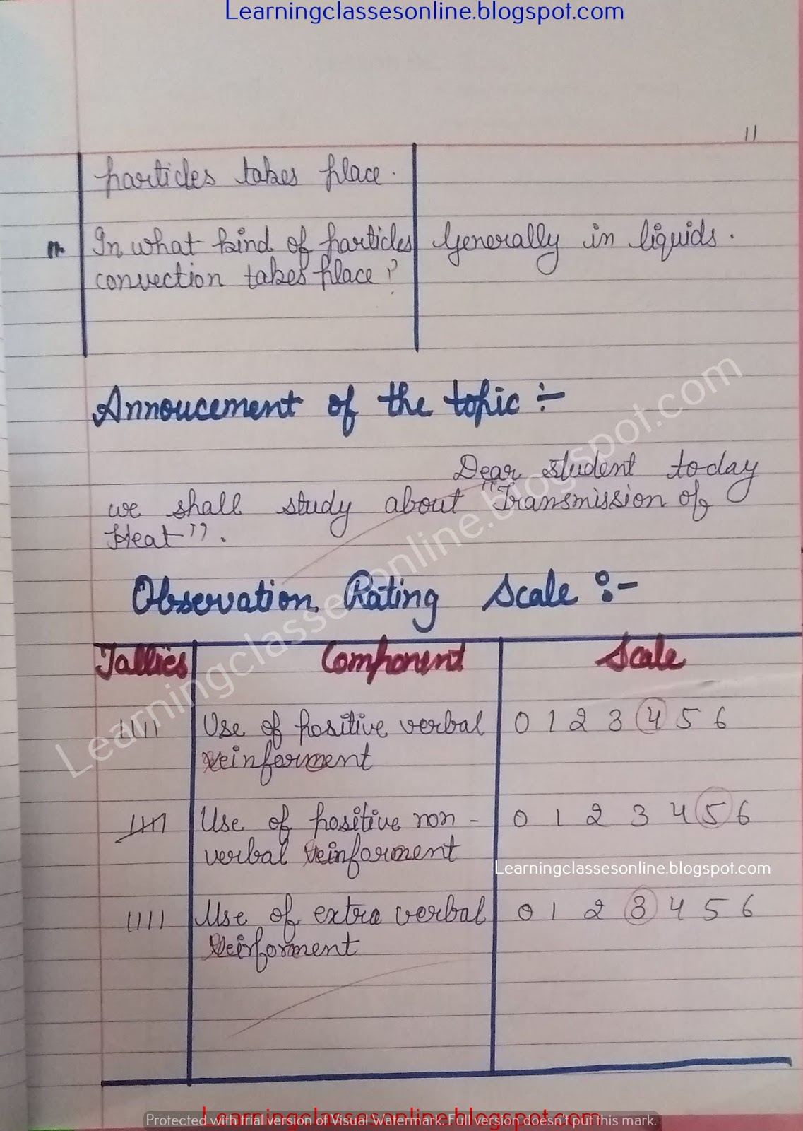 Skill of Explaining Science Lesson Plan on Transmission of Heat Skill of Explaining Science Lesson Plan on Transmission of Heat