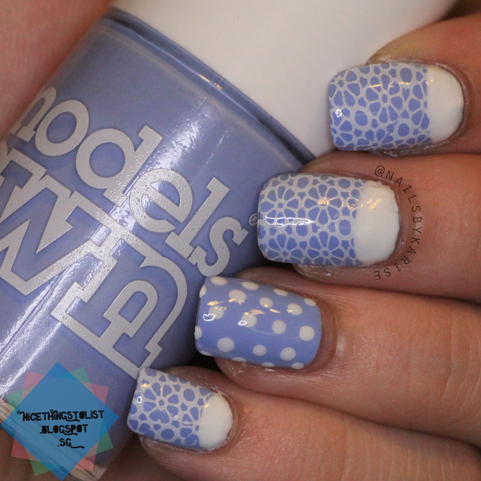 Stamping Half Moon Mani with Polka Dots - Nice Things To List