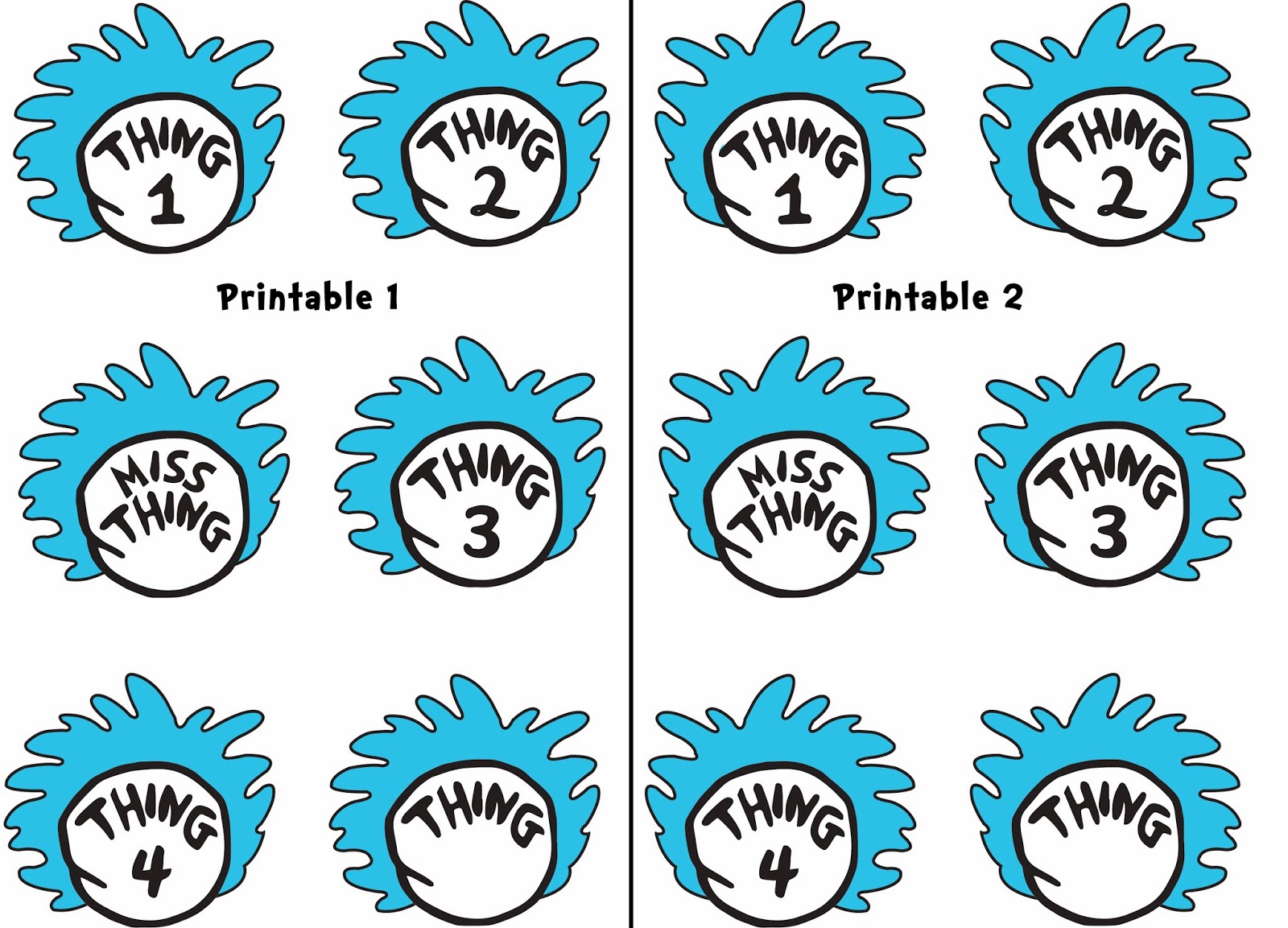 Thing 1 Editable Template