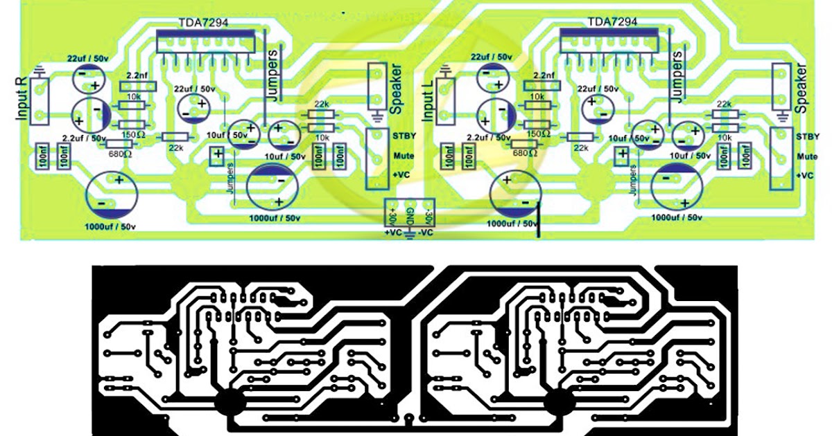 TDA7293/TDA7294 Amplifier Circuit Diagram And PCB Layout PDF