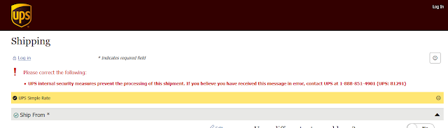 yet another UX fail of UPS: error 81291