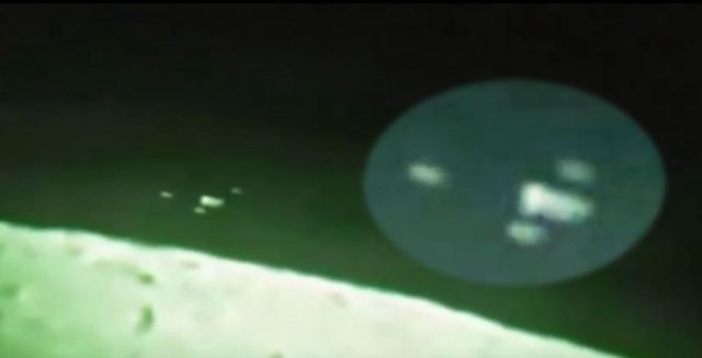 Fleet of UFOs Pass the Moon Filmed From an Earth Based Telescope 
