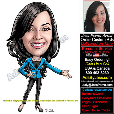 Real Estate Agent Woman Caricature from Photo