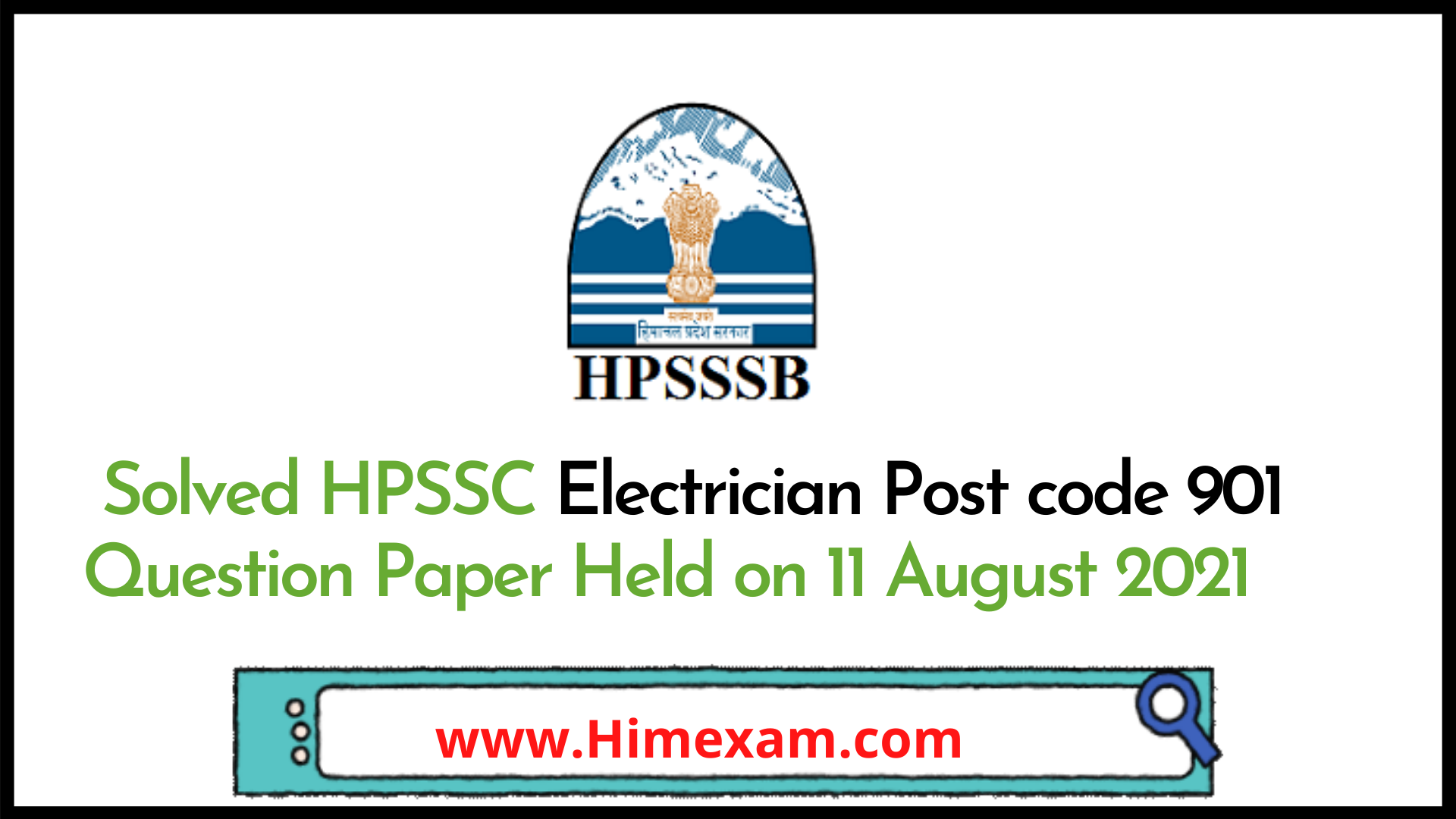 Solved HPSSC Electrician  Post code 901 Question Paper Held on 11 August 2021