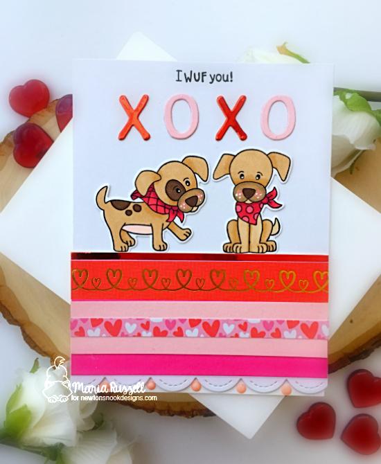 I Wuf You! Puppy Card by Maria Russell | Puppy Playtime Stamp Set and Essential Alphabet Die Set by Newton's Nook Designs #newtonsnook #handmade