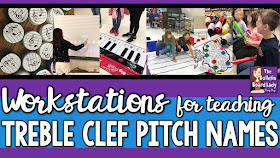 Learning the names of the treble clef lines and spaces is a basic music skill.  Using workstations to practice it only makes sense. See ideas for using centers in your music classroom  to teach pitch names of notes on the treble clef staff.
