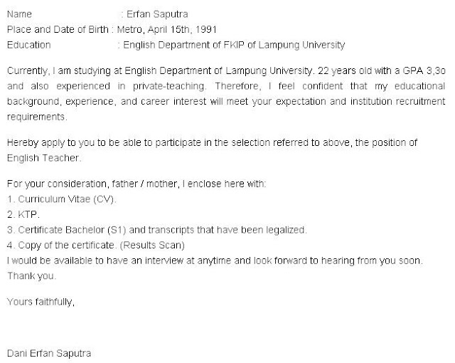 10+ Contoh Surat Lamaran Kerja Dalam Bahasa Inggris dan 