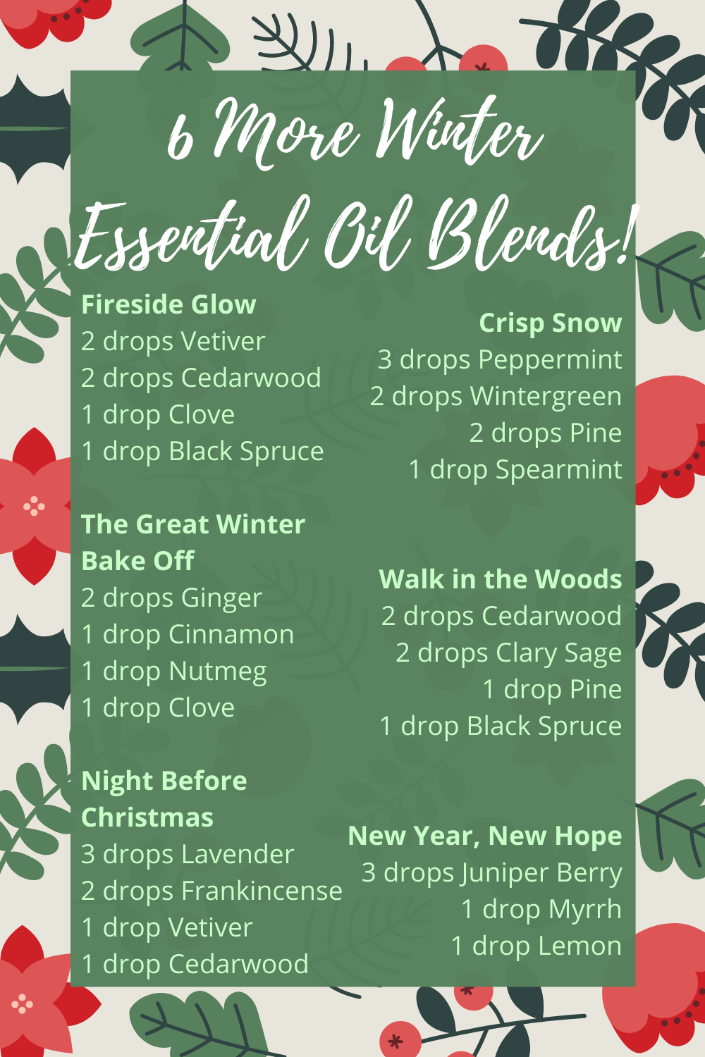 Holiday Essential Oils 6 More Winter Diffuser Blends The ecoLogical